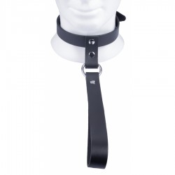 The Red Leather Collar with Short Leash The Red Leather Collar with Short Leash