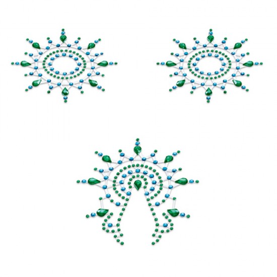 Petits Joujoux Gloria Nipple And Vagina Pasties Green Petits Joujoux Gloria Nipple And Vagina Pasties Green