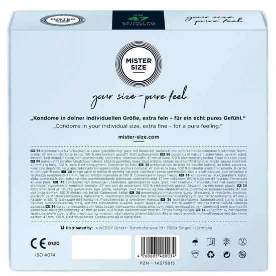 Mister Size 47mm Your Size Pure Feel Condoms 36 Pack Mister Size 47mm Your Size Pure Feel Condoms 36 Pack