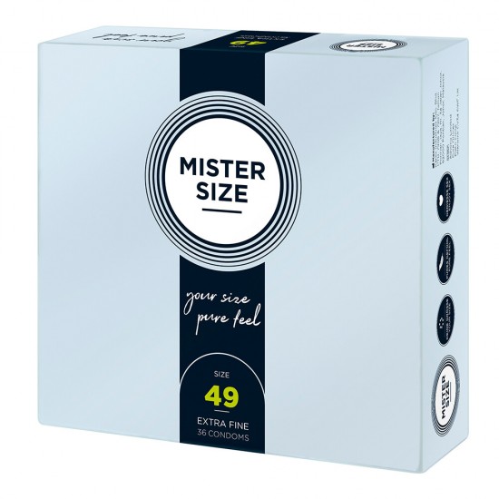 Mister Size 49mm Your Size Pure Feel Condoms 36 Pack Mister Size 49mm Your Size Pure Feel Condoms 36 Pack