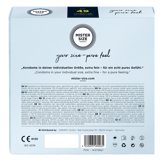 Mister Size 49mm Your Size Pure Feel Condoms 36 Pack Mister Size 49mm Your Size Pure Feel Condoms 36 Pack