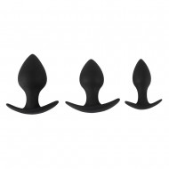 Black Velvet Silicone Three Piece Anal Training Set Black Velvet Silicone Three Piece Anal Training Set
