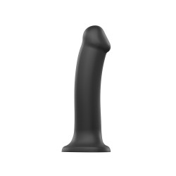 Strap On Me Silicone Dual Density Bendable Dildo Medium Black Strap On Me Silicone Dual Density Bendable Dildo Medium Black