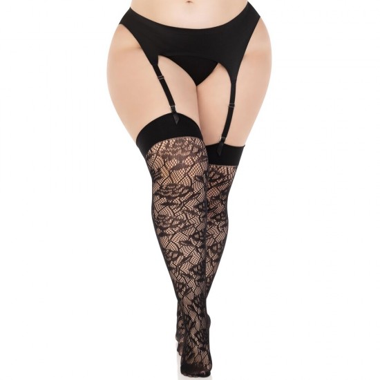 Leg Avenue Wild Rose Net Thigh Highs UK 14 to 18 Leg Avenue Wild Rose Net Thigh Highs UK 14 to 18