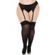 Leg Avenue Lace Top Opaque Thigh Highs UK 14 to 18 Leg Avenue Lace Top Opaque Thigh Highs UK 14 to 18