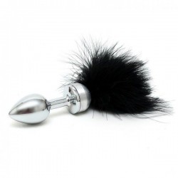 Small Butt Plug With Black Feathers Small Butt Plug With Black Feathers