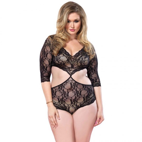 Leg Avenue Cut Out Floral Lace Teddy UK 14 to 18 Leg Avenue Cut Out Floral Lace Teddy UK 14 to 18