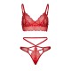 Leg Avenue Sweetheart Lace Bralette Set Red Leg Avenue Sweetheart Lace Bralette Set Red