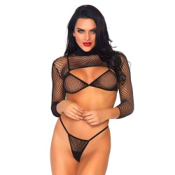 Leg Avenue Net Top, Thong And Bra UK 6 to 12 Leg Avenue Net Top, Thong And Bra UK 6 to 12