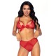 Leg Avenue Lace Bralette and Panties Red UK 6 to 12 Leg Avenue Lace Bralette and Panties Red UK 6 to 12