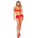 Leg Avenue Bra Garter Belt Set Red UK 6 to 12 Leg Avenue Bra Garter Belt Set Red UK 6 to 12