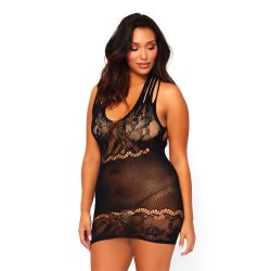 Leg Avenue Floral Lace Opaque Mini Dress UK 14 to 18 Leg Avenue Floral Lace Opaque Mini Dress UK 14 to 18