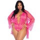 Leg Avenue Floral Lace Teddy and Robe Set Leg Avenue Floral Lace Teddy and Robe Set