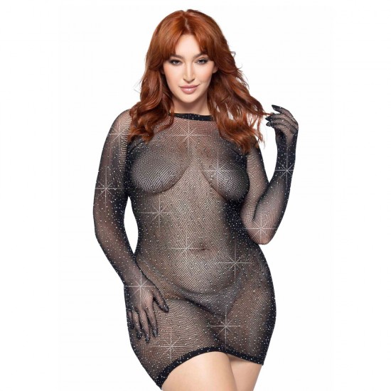 Leg Avenue Rhinestone Gloved Dress UK 14 to 18 Leg Avenue Rhinestone Gloved Dress UK 14 to 18