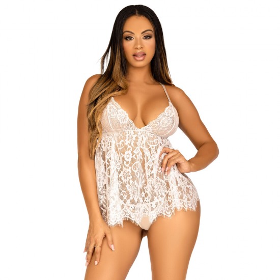 Leg Avenue Lace Babydoll And G String Panty Leg Avenue Lace Babydoll And G String Panty