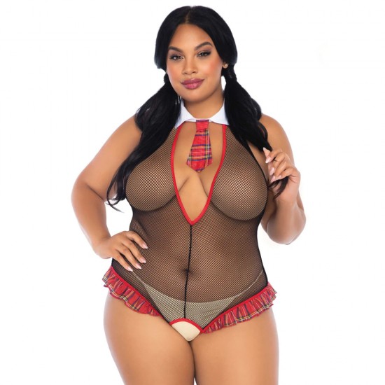Leg Avenue School Girl Crotchless Fishnet UK 14 to 18 Leg Avenue School Girl Crotchless Fishnet UK 14 to 18