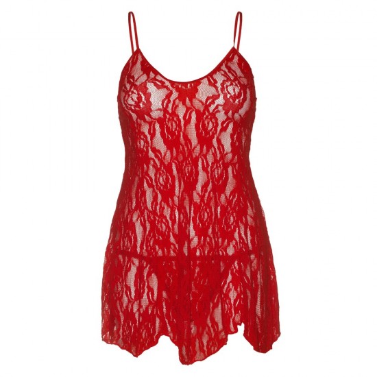 Leg Avenue Rose Lace Flair Chemise Red UK 14 to 18 Leg Avenue Rose Lace Flair Chemise Red UK 14 to 18