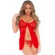 Leg Avenue Romantic Babydoll and GString Red UK 6 to 12 Leg Avenue Romantic Babydoll and GString Red UK 6 to 12