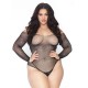 Leg Avenue Crystalized Long Sleeve Body Plus Size UK 14 to 18 Leg Avenue Crystalized Long Sleeve Body Plus Size UK 14 to 18