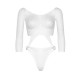 Leg Avenue Top Bodysuit with Thong White UK 6 to 12 Leg Avenue Top Bodysuit with Thong White UK 6 to 12