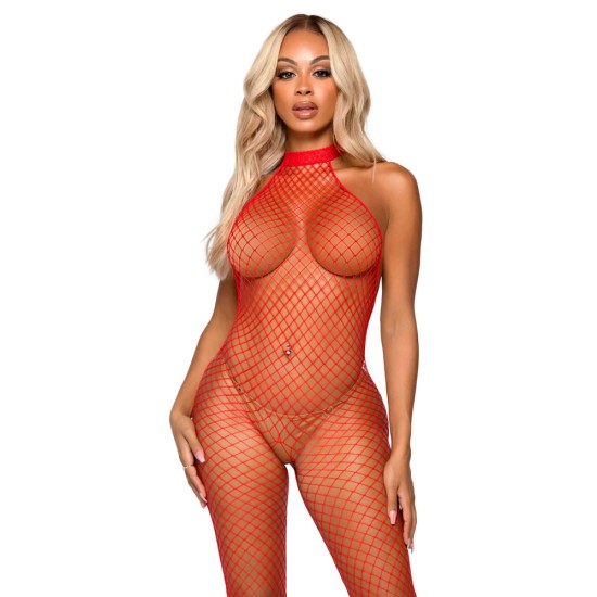 Leg Avenue Racer Neck Bodystocking Red UK 6 to 12 Leg Avenue Racer Neck Bodystocking Red UK 6 to 12