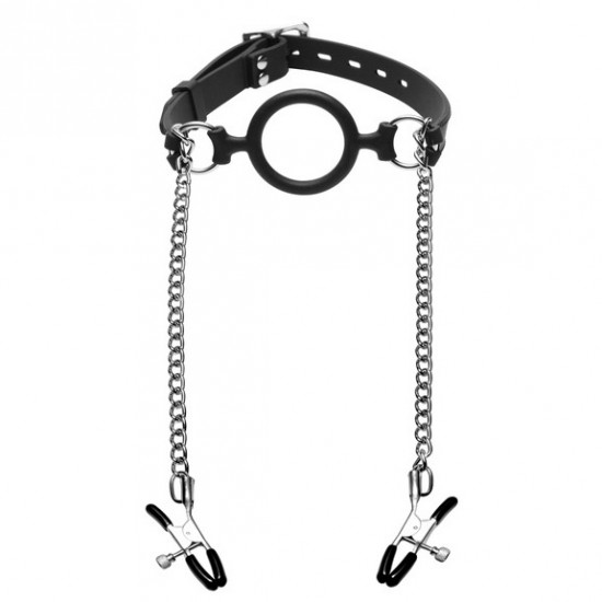 Mutiny Silicone O Ring Gag Plus Nipple Clamps Mutiny Silicone O Ring Gag Plus Nipple Clamps