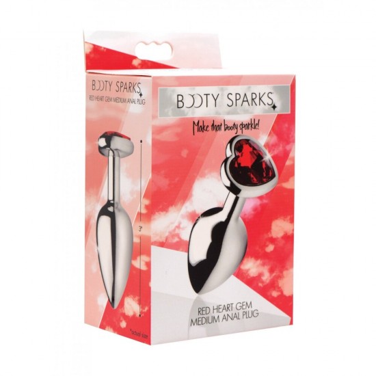 XR Booty Sparks Red Heart Medium Anal Plug XR Booty Sparks Red Heart Medium Anal Plug