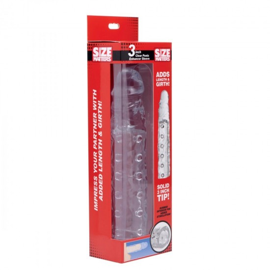 Size Matters 3 Inch Clear Penis Enhancer Sleeve Size Matters 3 Inch Clear Penis Enhancer Sleeve