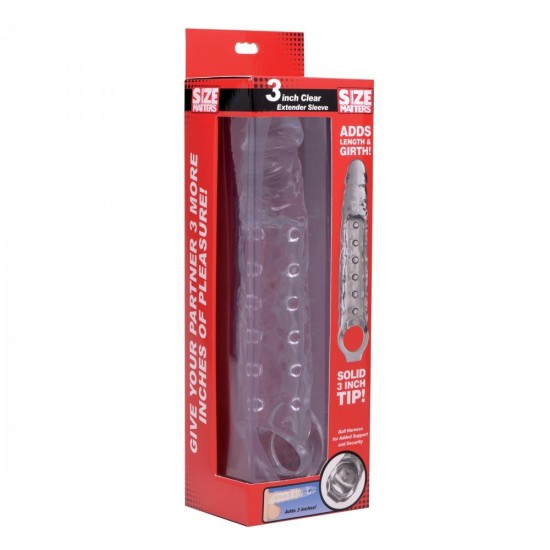 Size Matters 3 Inch Clear Penis Extender Sleeve Size Matters 3 Inch Clear Penis Extender Sleeve