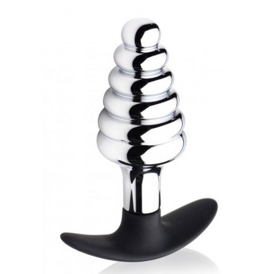 Master Series Dark Hive Metal And Silicone Ribbed Anal Plug Master Series Dark Hive Metal And Silicone Ribbed Anal Plug