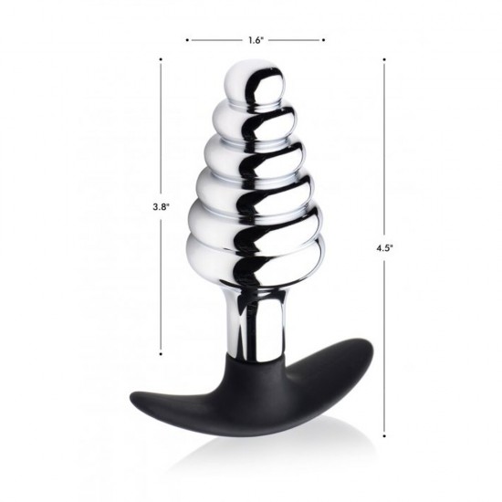 Master Series Dark Hive Metal And Silicone Ribbed Anal Plug Master Series Dark Hive Metal And Silicone Ribbed Anal Plug