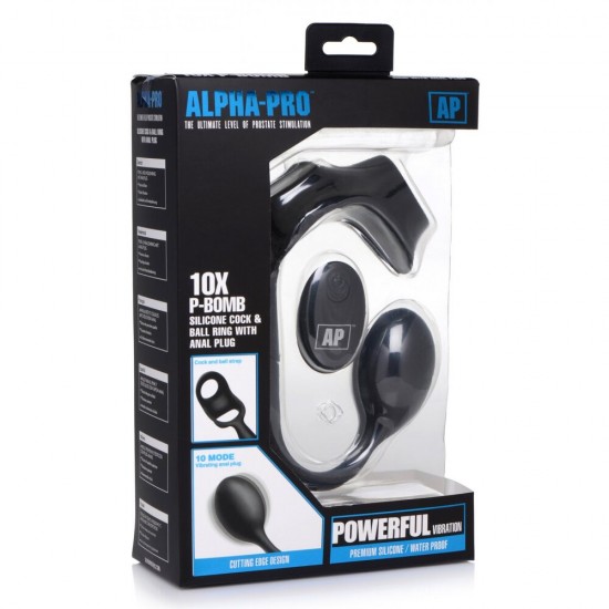 XR Alpha Pro 10X P Bomb Cock and Ball Ring With Anal Plug XR Alpha Pro 10X P Bomb Cock and Ball Ring With Anal Plug