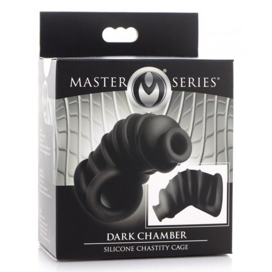Master Series Dark Chamber Silicone Chastitys Cage Master Series Dark Chamber Silicone Chastitys Cage