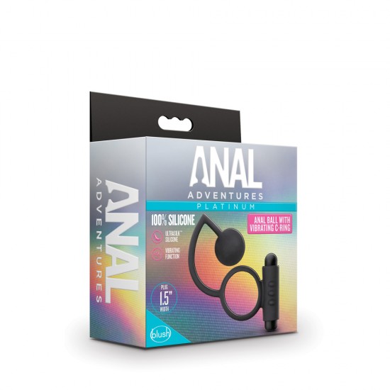 Anal Adventures Platinum Ball With Vibrating Cock Ring Anal Adventures Platinum Ball With Vibrating Cock Ring