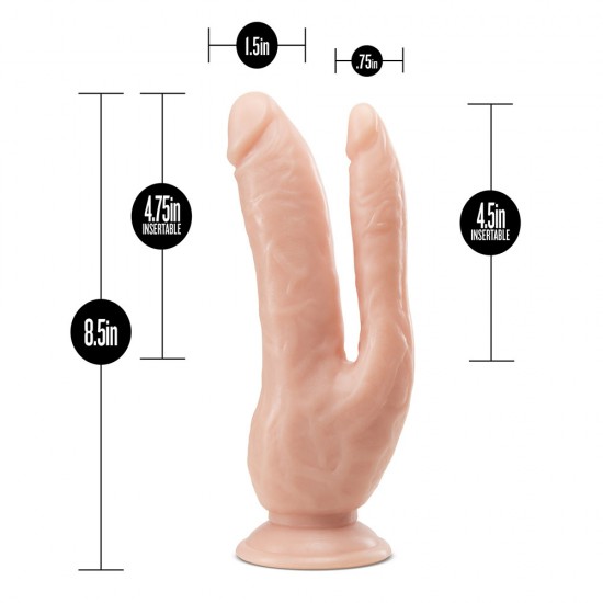Dr. Skin Dual 8 Inch Dual Penetrating Dildo With Suction Cup Dr. Skin Dual 8 Inch Dual Penetrating Dildo With Suction Cup