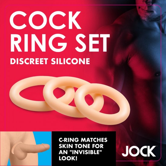 Jock Discreet Silicone Cock Ring Set Jock Discreet Silicone Cock Ring Set