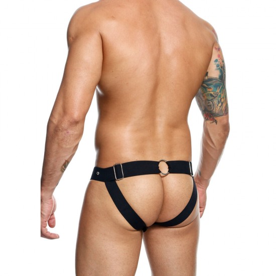 Male Basics Dngeon Peekaboo Jock Black One Size Male Basics Dngeon Peekaboo Jock Black One Size