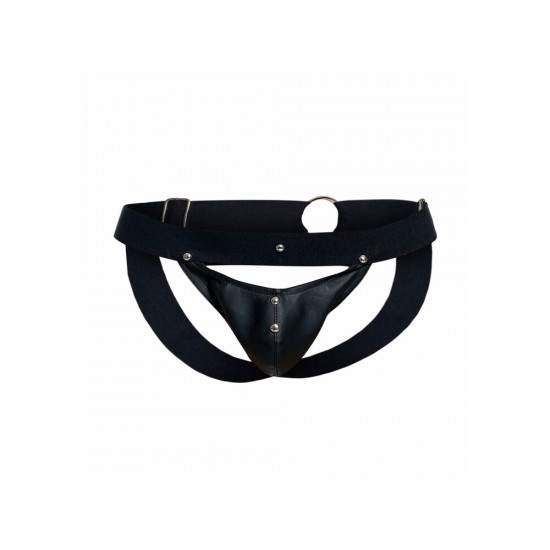Male Basics Dngeon Peekaboo Jock Black One Size Male Basics Dngeon Peekaboo Jock Black One Size