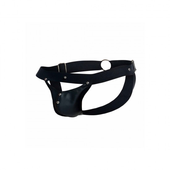 Male Basics Dngeon Peekaboo Jock Black One Size Male Basics Dngeon Peekaboo Jock Black One Size