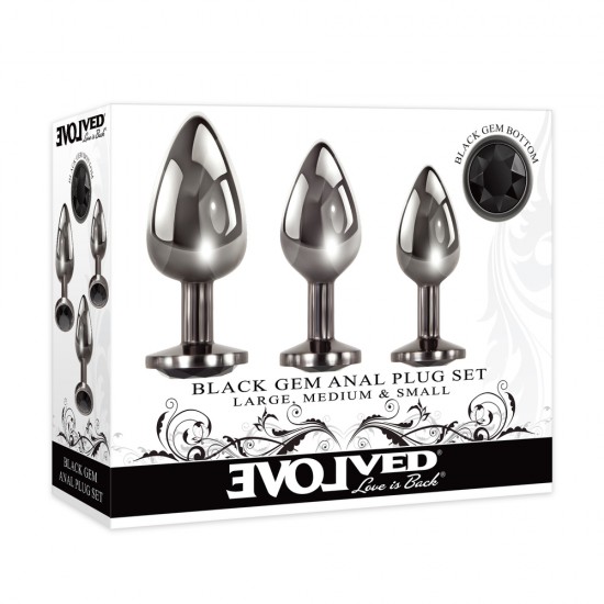 Evolved Black Gem Anal Plug Set Evolved Black Gem Anal Plug Set