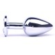 Large Metal Anal Plug With Clear Crystal Large Metal Anal Plug With Clear Crystal