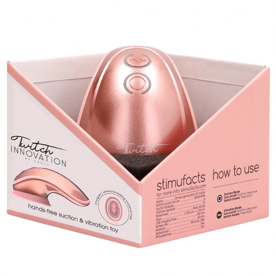 Twitch Rose Gold Hands Free Suction And Vibration Toy Twitch Rose Gold Hands Free Suction And Vibration Toy