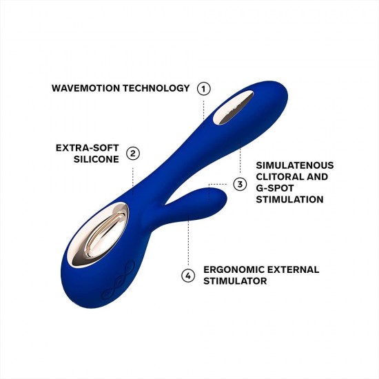 Lelo Soraya Wave Midnight Blue Dual Rechargeable Vibrator Lelo Soraya Wave Midnight Blue Dual Rechargeable Vibrator