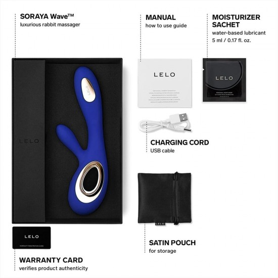 Lelo Soraya Wave Midnight Blue Dual Rechargeable Vibrator Lelo Soraya Wave Midnight Blue Dual Rechargeable Vibrator