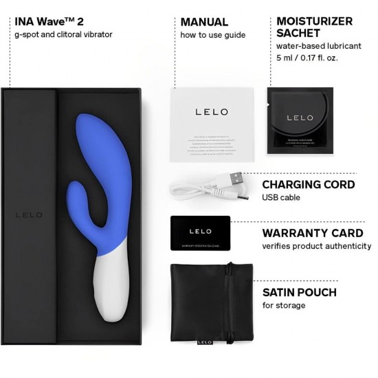 Lelo Ina Wave 2 Luxury Rechargeable Vibe Blue Lelo Ina Wave 2 Luxury Rechargeable Vibe Blue