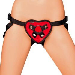 Lux Fetish Red Heart Strap On Harness Lux Fetish Red Heart Strap On Harness