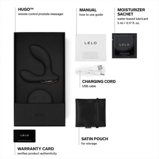 Lelo Hugo Luxury Prostate Massager Black Lelo Hugo Luxury Prostate Massager Black