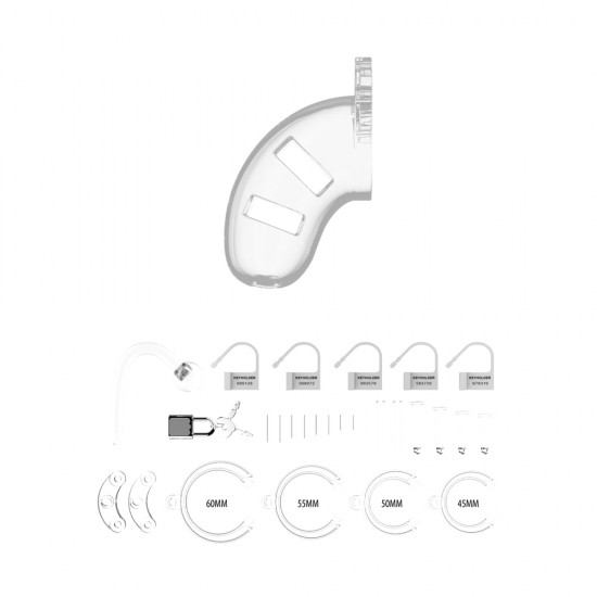 Man Cage 10 Male 3.5 Inch Clear Chastity Cage With Anal Plug Man Cage 10 Male 3.5 Inch Clear Chastity Cage With Anal Plug