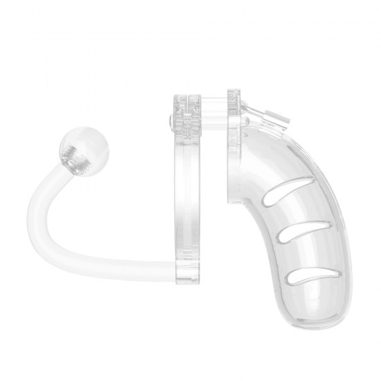 Man Cage 11 Male 4.5 Inch Clear Chastity Cage With Anal Plug Man Cage 11 Male 4.5 Inch Clear Chastity Cage With Anal Plug