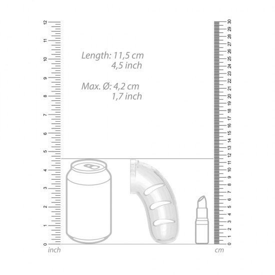 Man Cage 11 Male 4.5 Inch Clear Chastity Cage With Anal Plug Man Cage 11 Male 4.5 Inch Clear Chastity Cage With Anal Plug
